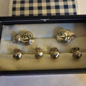 Sterling Silver knot cufflinks and studs- Ox and Bull